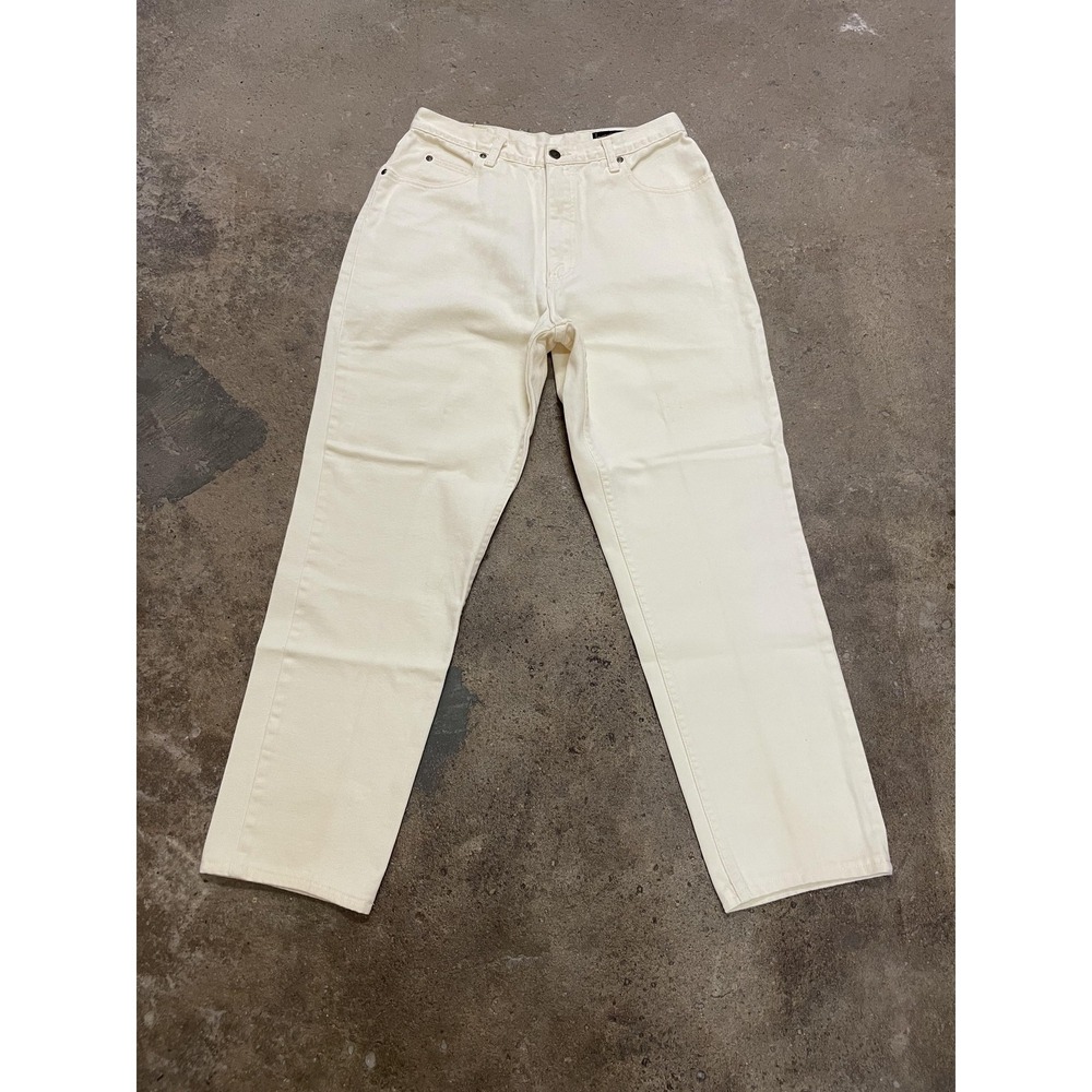 Eddie Bauer Jeans Womens 14 White‎ Off White Straight Leg Regular Fit Denim